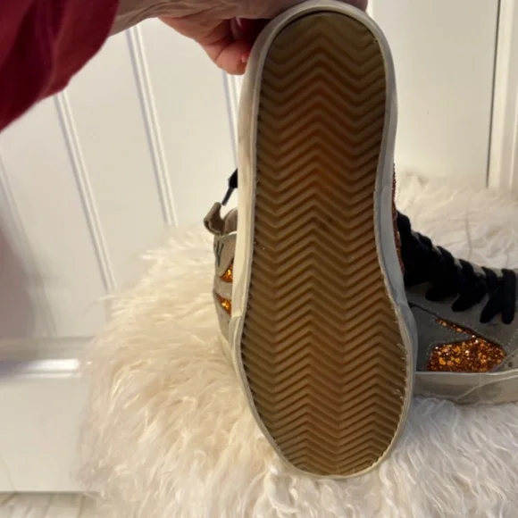 Golden Goose Orange Glitter Midstars - Picture 4 of 12